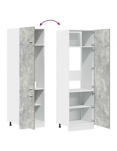 Mobile per Frigo Grigio Cemento 60x57x207 cm Legno Multistrato