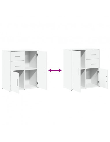 Credenze 2 pz Bianche 60x31x70 cm in Legno Multistrato