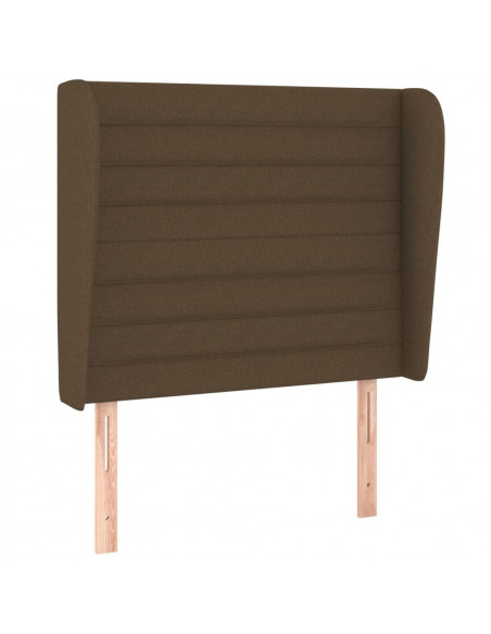 Testiera ad Orecchio Marrone Scuro 83x23x118/128 cm in Tessuto