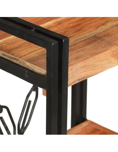 Libreria a 3 Ripiani 60x30x80 cm in Legno Massello di Acacia