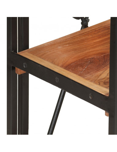 Libreria a 3 Ripiani 60x30x80 cm in Legno Massello di Acacia