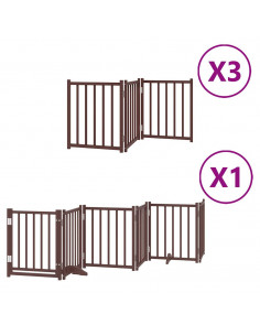 Cancello Cani Porta Pieghevole Marrone 15 Pannelli 750cm Pioppo 2