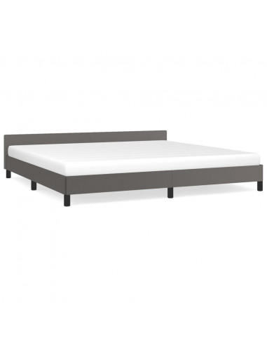 Giroletto con Testiera Grigio 200x200 cm in Similpelle