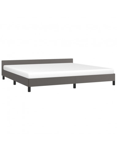 Giroletto con Testiera Grigio 200x200 cm in Similpelle