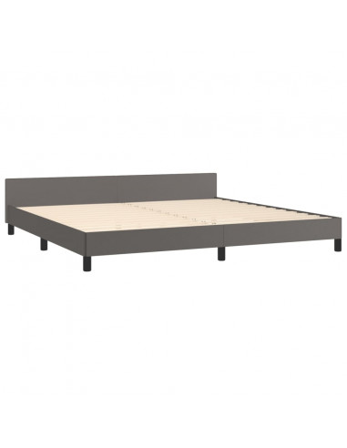 Giroletto con Testiera Grigio 200x200 cm in Similpelle