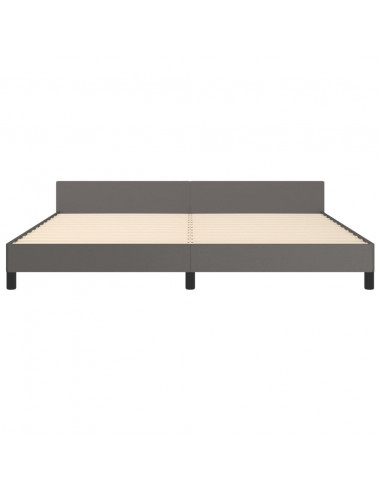 Giroletto con Testiera Grigio 200x200 cm in Similpelle