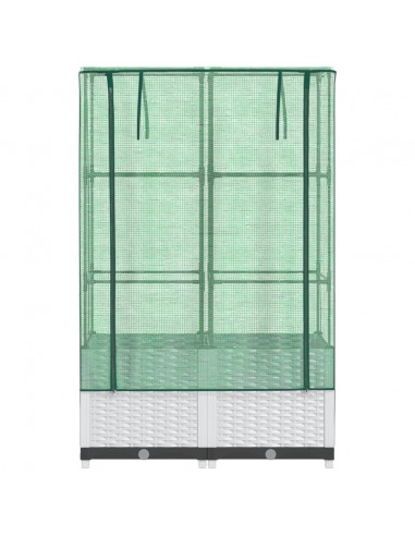 Letto Rialzato con Copertura Serra Effetto Rattan 80x40x138 cm