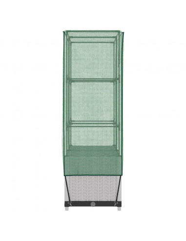 Letto Rialzato con Copertura Serra Effetto Rattan 80x40x138 cm