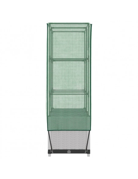 Letto Rialzato con Copertura Serra Effetto Rattan 80x40x138 cm