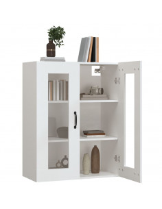 Armadietto Pensile a Parete Bianco 69,5x34x90 cm 2