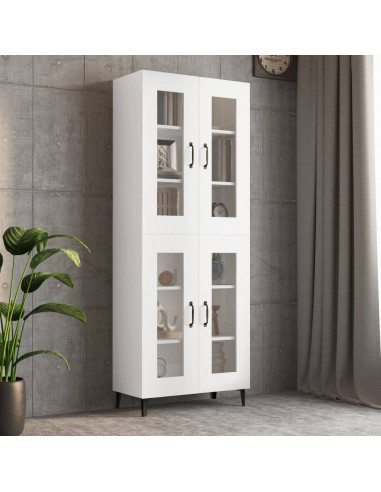 Armadietto Pensile a Parete Bianco 69,5x34x90 cm