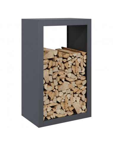 Rastrelliera per Legna da Ardere Antracite 60x40x100 cm Acciaio