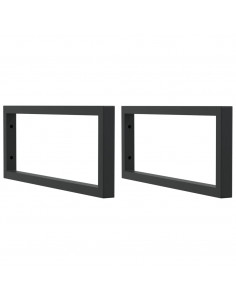 Reggimensole per Lavabo 2 pz Nere Rettangolari in Acciaio 2