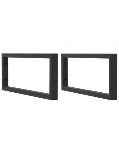 Reggimensole per Lavabo 2 pz Nere Rettangolari in Acciaio