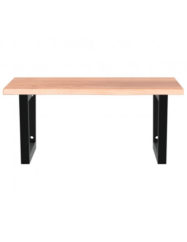 Ripiano a Parete per Lavabo in Acciaio e Massello di Rovere