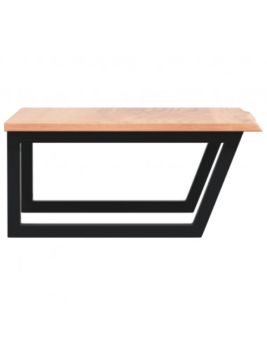 Ripiano a Parete per Lavabo in Acciaio e Massello di Rovere