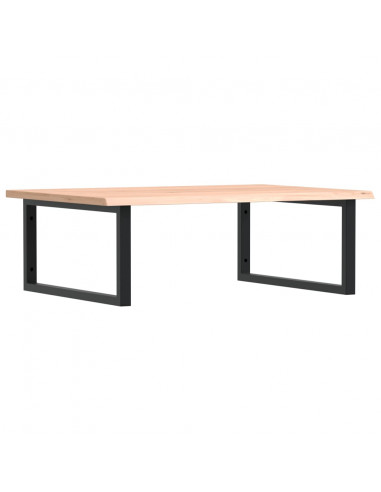 Ripiano a Parete per Lavabo in Acciaio e Massello di Rovere