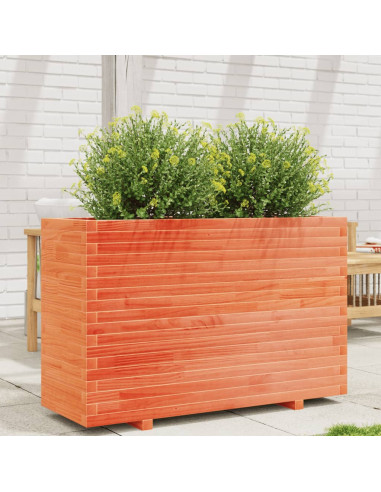 Fioriera Giardino Marrone Cera 110x40x72,5 Legno Massello Pino