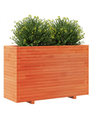 Fioriera Giardino Marrone Cera 110x40x72,5 Legno Massello Pino