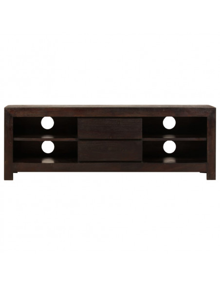 Mobile Porta TV in Legno di Acacia 120x30x40cm Marrone Scuro