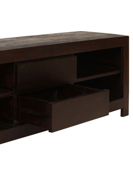 Mobile Porta TV in Legno di Acacia 120x30x40cm Marrone Scuro