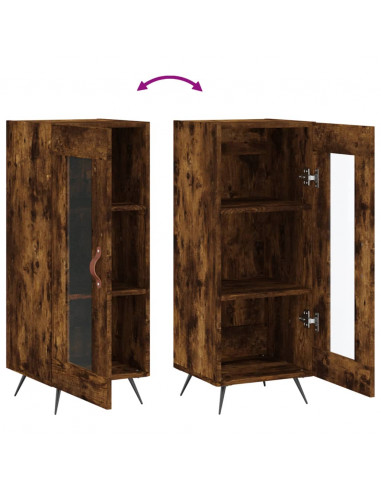 Credenza Rovere Fumo 34,5x34x90 cm in Legno Multistrato