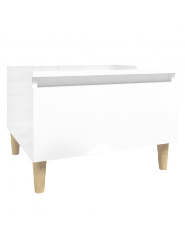 Tavolini 2pz Bianco Lucido 50x46x35 cm in Legno Multistrato