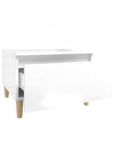Tavolini 2pz Bianco Lucido 50x46x35 cm in Legno Multistrato