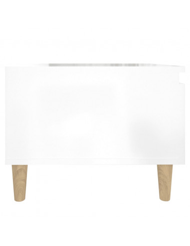 Tavolini 2pz Bianco Lucido 50x46x35 cm in Legno Multistrato