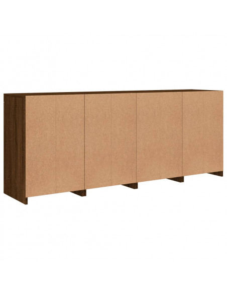 Credenza con Luci LED Rovere Marrone 164x37x67 cm