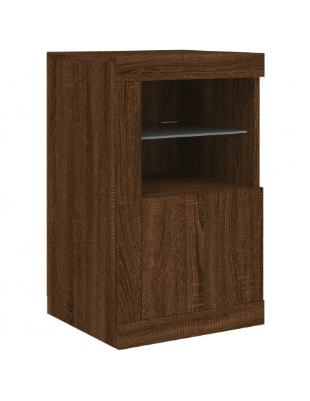 Credenza con Luci LED Rovere Marrone 164x37x67 cm