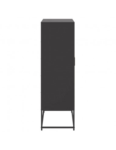 Credenza Nera 68,5x38,5x123,5 cm in Acciaio