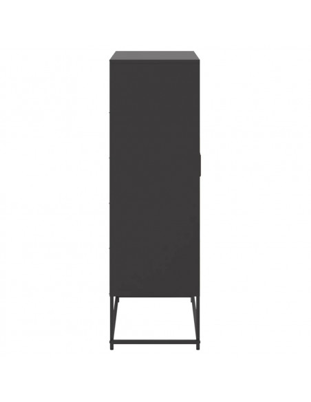 Credenza Nera 68,5x38,5x123,5 cm in Acciaio