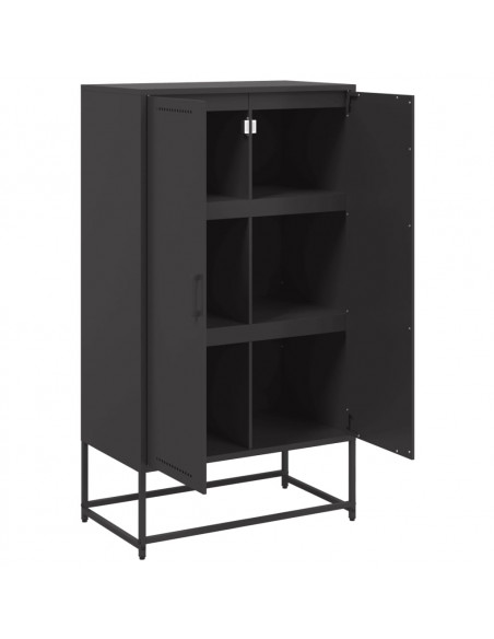 Credenza Nera 68,5x38,5x123,5 cm in Acciaio
