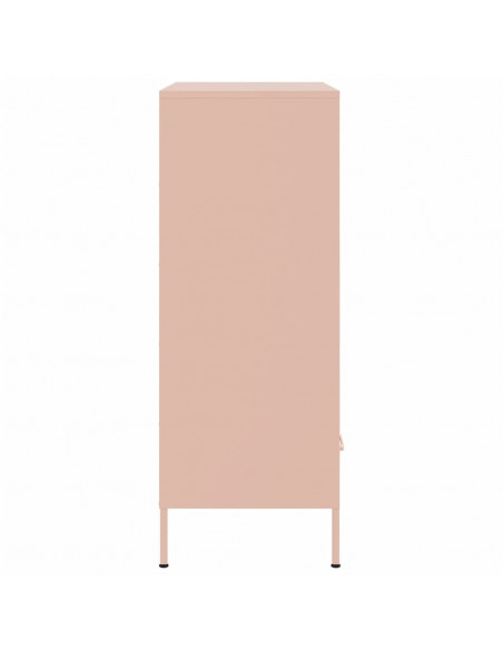 Credenza Rosa 68x39x101,5 cm in Acciaio Laminato a Freddo