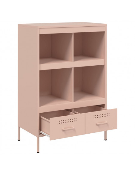 Credenza Rosa 68x39x101,5 cm in Acciaio Laminato a Freddo