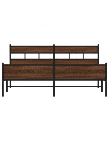 Giroletto senza Materaso in Metallo Rovere Marrone 193x203 cm