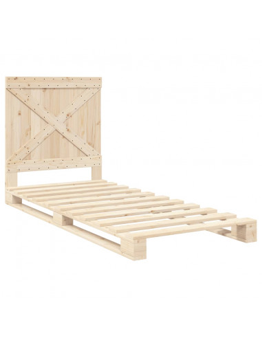 Giroletto con Testiera 90x200 cm in Legno Massello di Pino