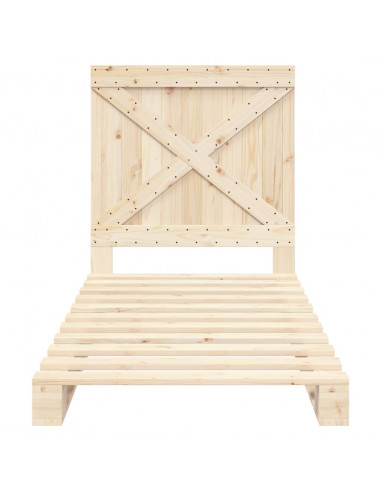 Giroletto con Testiera 90x200 cm in Legno Massello di Pino