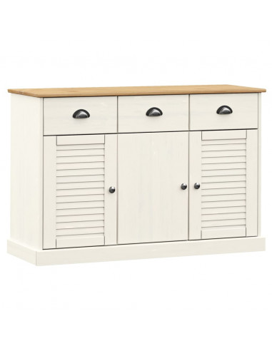 Credenza Cassetti VIGO 113x40x75 cm Legno Massello Pino Bianco