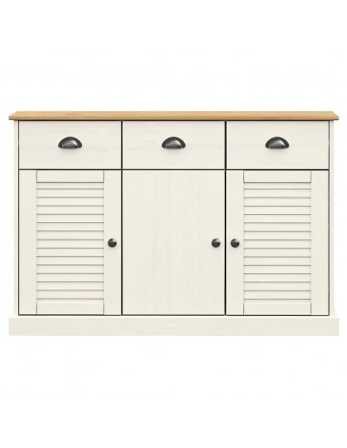 Credenza Cassetti VIGO 113x40x75 cm Legno Massello Pino Bianco