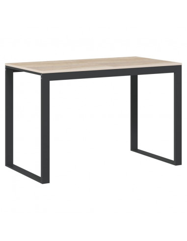 Scrivania Computer Nera e Rovere 110x60x73 cm Legno Multistrato