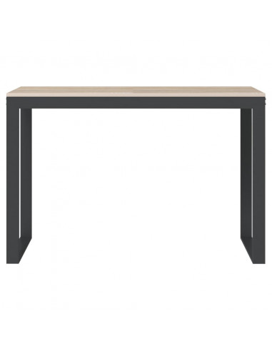 Scrivania Computer Nera e Rovere 110x60x73 cm Legno Multistrato