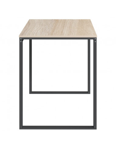 Scrivania Computer Nera e Rovere 110x60x73 cm Legno Multistrato