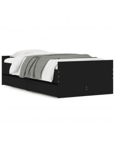 Giroletto con Cassetti Nero 90x190 cm 2