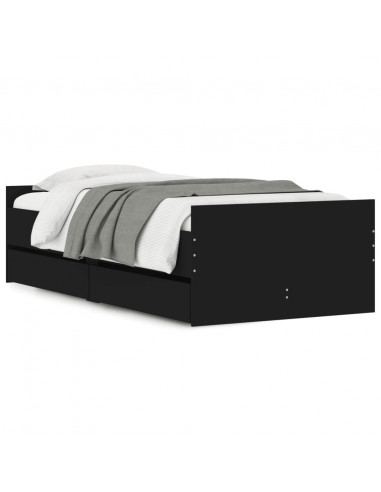 Giroletto con Cassetti Nero 90x190 cm