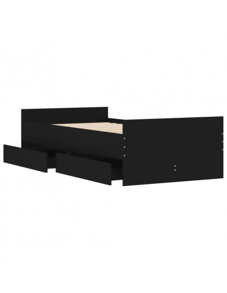 Giroletto con Cassetti Nero 90x190 cm