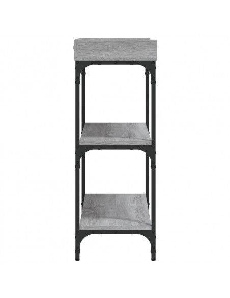Tavolino Consolle con Ripiani Grigio Sonoma 100x30x80 cm
