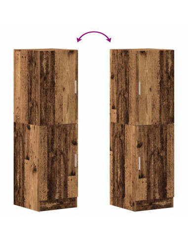 Armadietto Cucina Legno Antico 38x41,5x131,5 cm in Legno