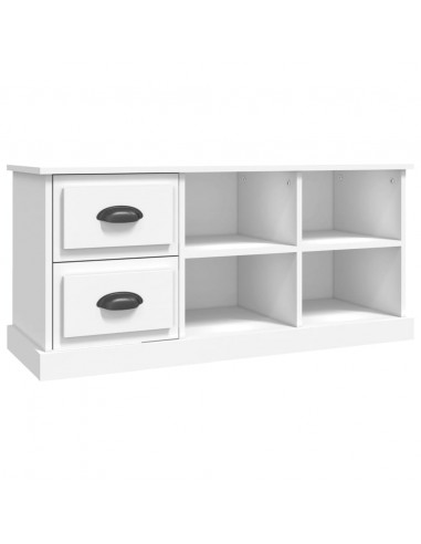 Mobile Porta TV Bianco 102x35,5x47,5 cm in Legno Multistrato